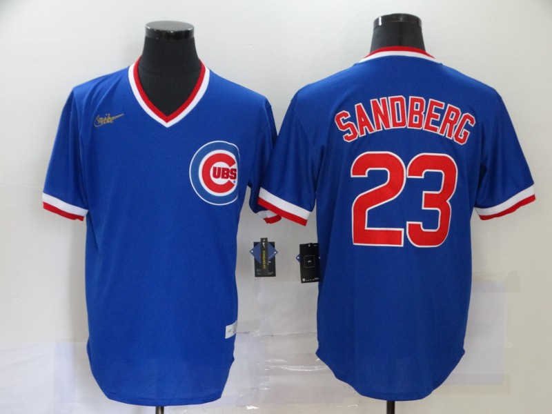 Men Chicago Cubs #23 Sandberg blue logo new MLB Jerseys